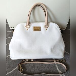 Michael Kors White Patent Logo Dome Bag with Strap